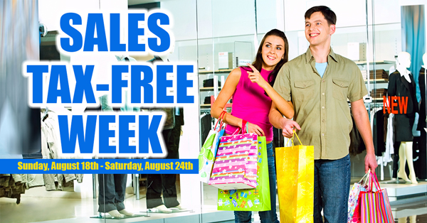 Sales Tax Free Week – August 18-24