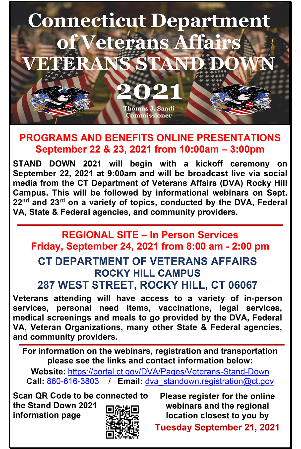 Veterans Stand Down 2021 September 22nd, 23rd, & 24th