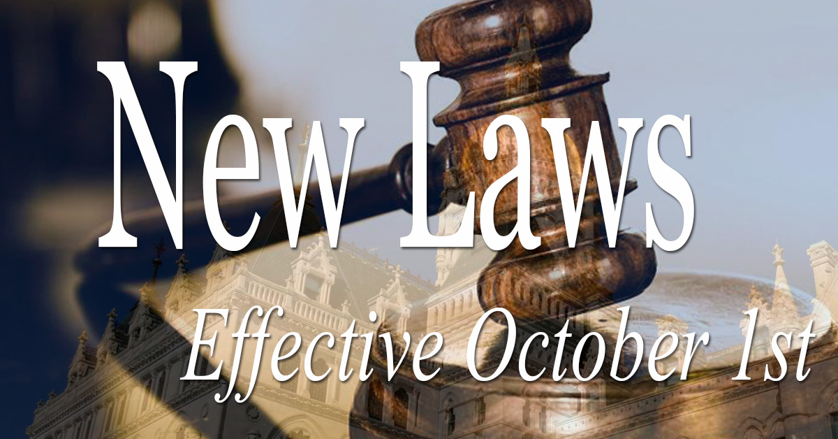 New Laws Effective October 1st